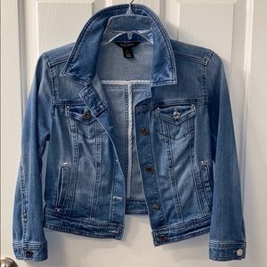White House Black Market crop denim Jacket